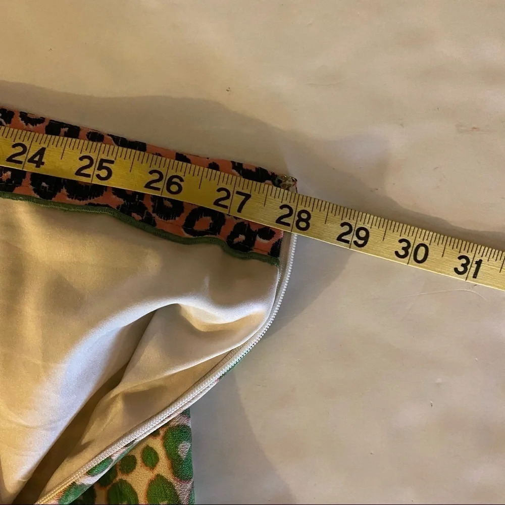Derek Lam 10 Crosby Ruffle Leopard Print Skirt Pink Green Layered Size 6 Small - Picture 12 of 12